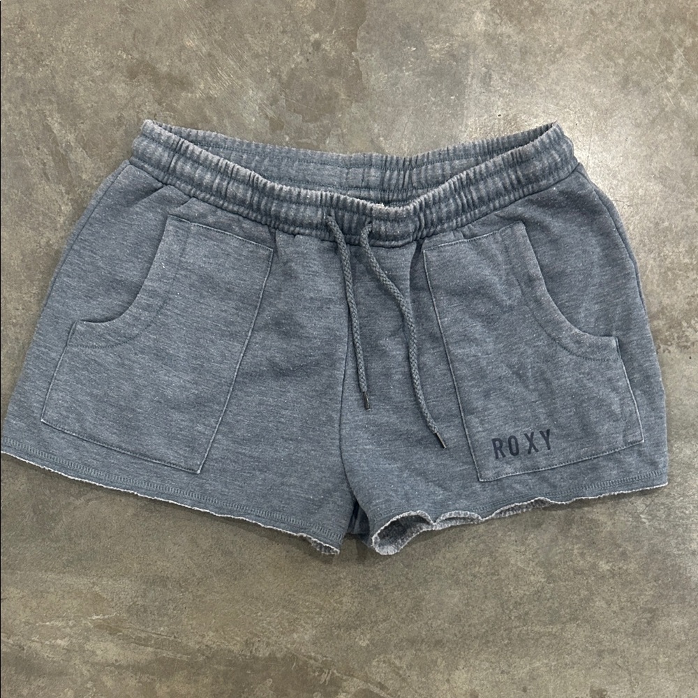 Roxy Women's Heather Slate Blue Athletic Drawstring Shorts